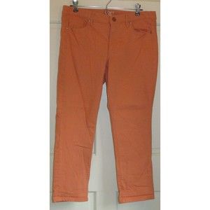 Loft Outlet Women's Petite Orange Mid Rise Modern Crop Denim Jeans Size 12P